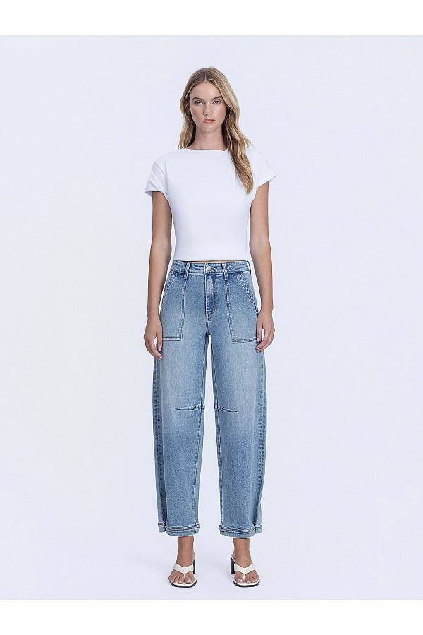SUPER HIGH RISE BUTTON SNAP HEM BAR...